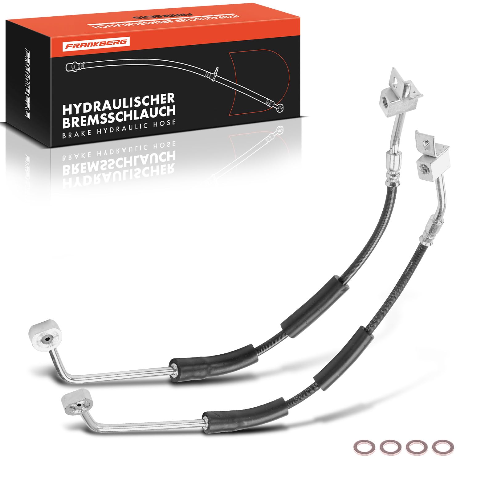 Frankberg 2 mangueras de freno delanteras 52128312AC | Compatible con: Cherokee KJ