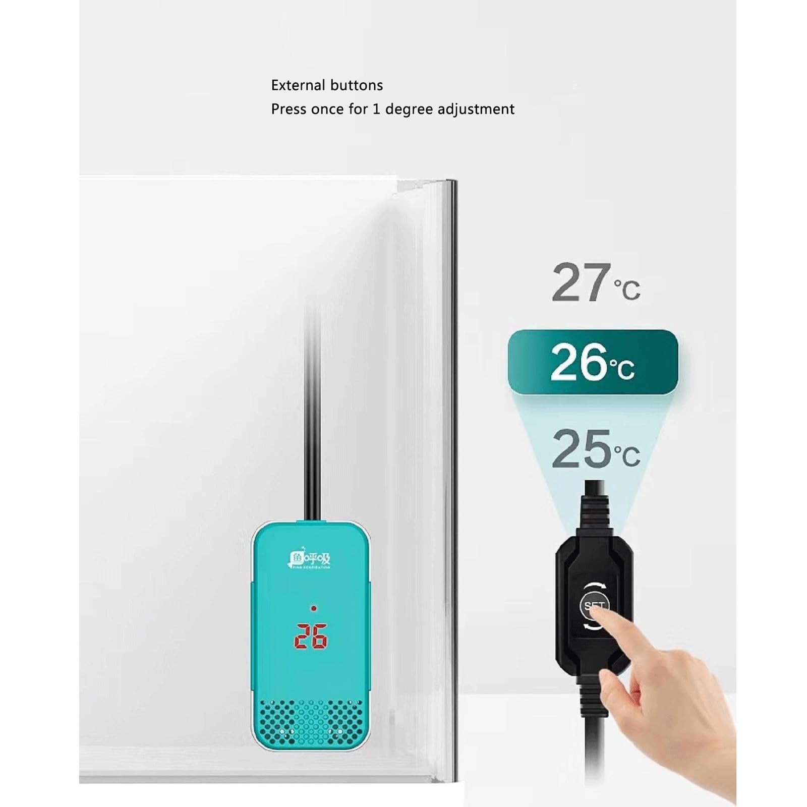 Canna di Riscaldamento per Acquario Riscaldatore Termostatico Automatico Piccola Conversione Frequenza Basso Livello dell'Acqua,50W