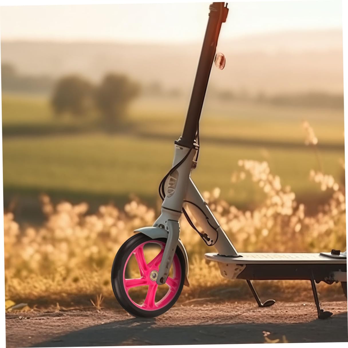 Roues de Scooter Remplacement Pratique 2pcs Résistantes à l'usure en PU Haute Élasticité Résistantes aux Intempéries pour Trottinette et Fauteuil Roulant