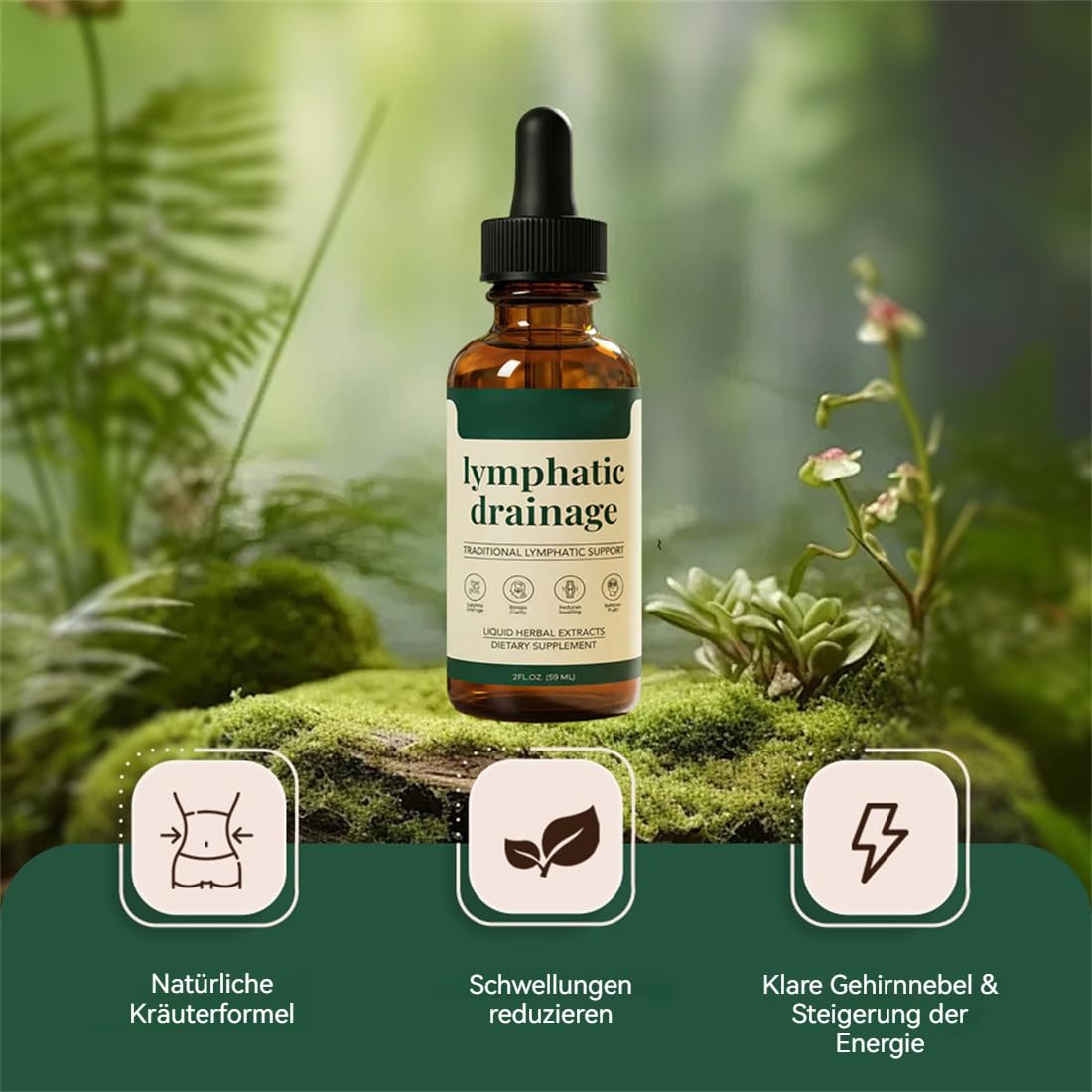 Lymphdrainage Detox Tropfen – Natürliche Unterstützung gegen Wassereinlagerungen im Gesicht, Bauch & Beine | Aloe Vera Flüssigkeit | Sanfte Entwässerung ohne Harndrang 3 stück