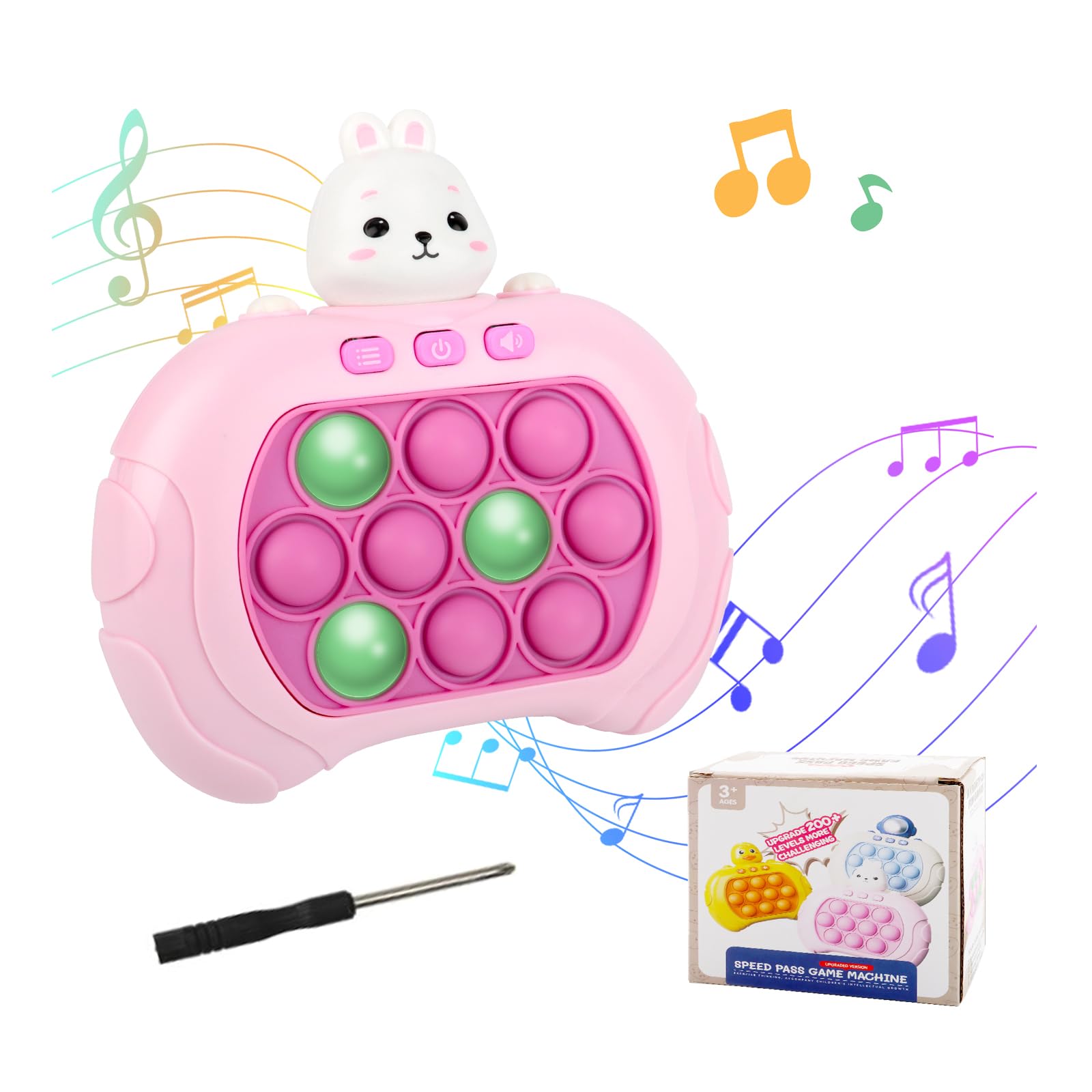 VMUTGA Juego de Puzzle, Juego Electrónico de Golpear Topos, Juego Pro Light Up, Juego de Conejos, Descompresión para Niños