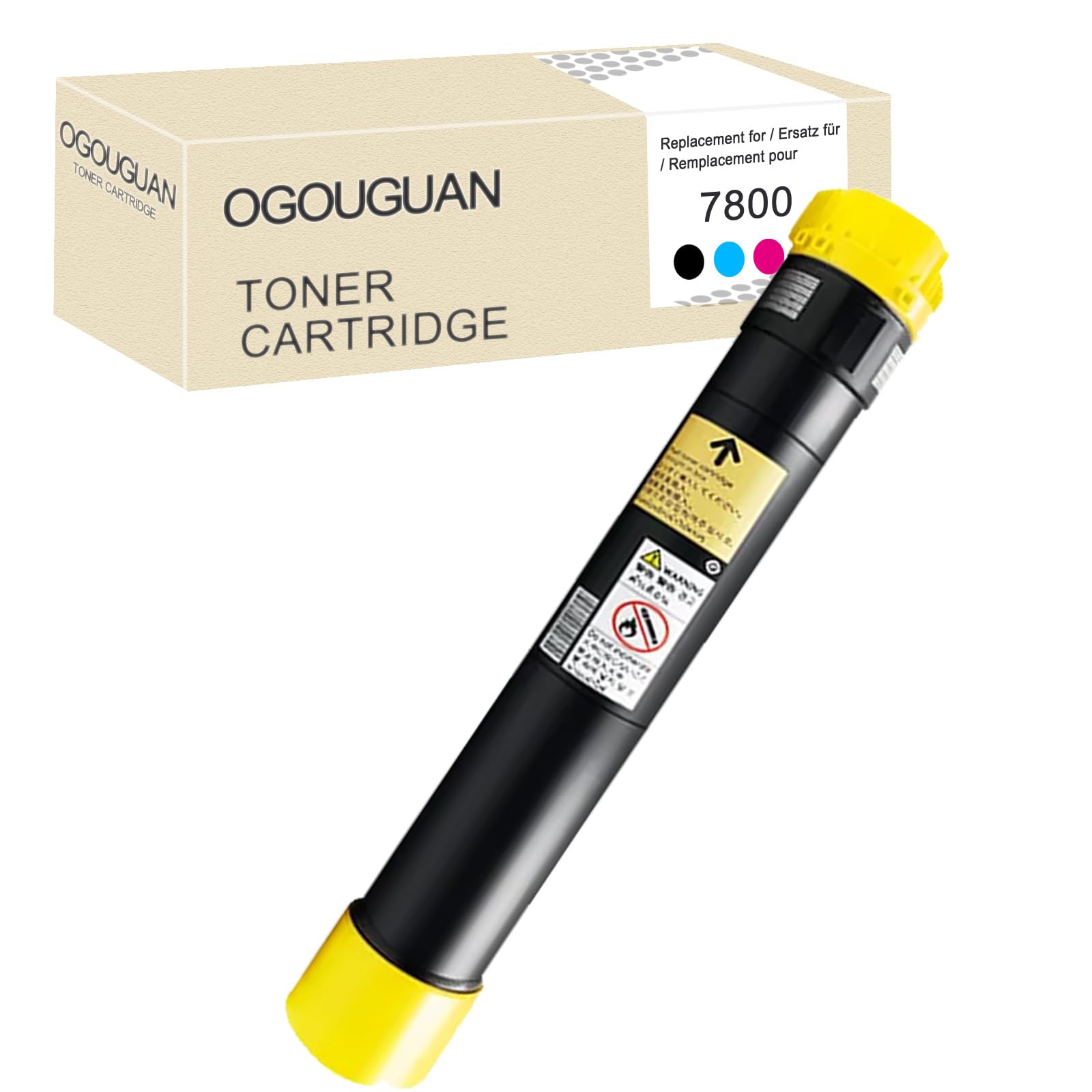 OGOUGUANRemanufactured 1 PK 7800 Toner Cartridge Replacement for Xerox Phaser 7800 7800DN 7800DX 7800GX ( 106R01569 106R01566 106R01567 106R01568 ) (Yellow)