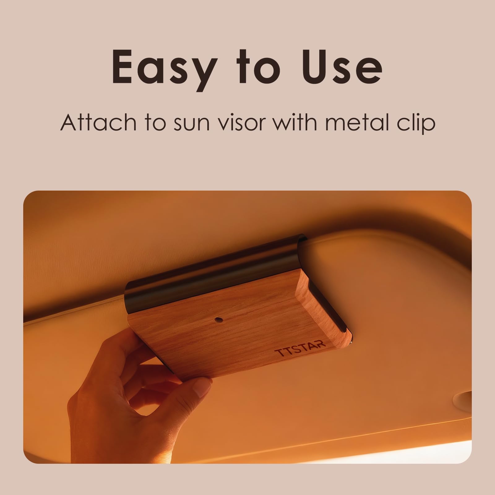 ttstar Car Air Freshener Long Lasting 3 Pack Wood Air Fresheners Refill for Men Women New Car Smell Scent Accessories Odor Eliminator Cleaner with Metal Clip for Vehicle Visor(Teak, Amber& Grove)