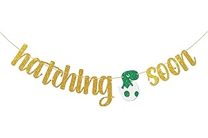 Hatching Soon Banner, Dinosaur Theme Baby Shower Decorations for Boys