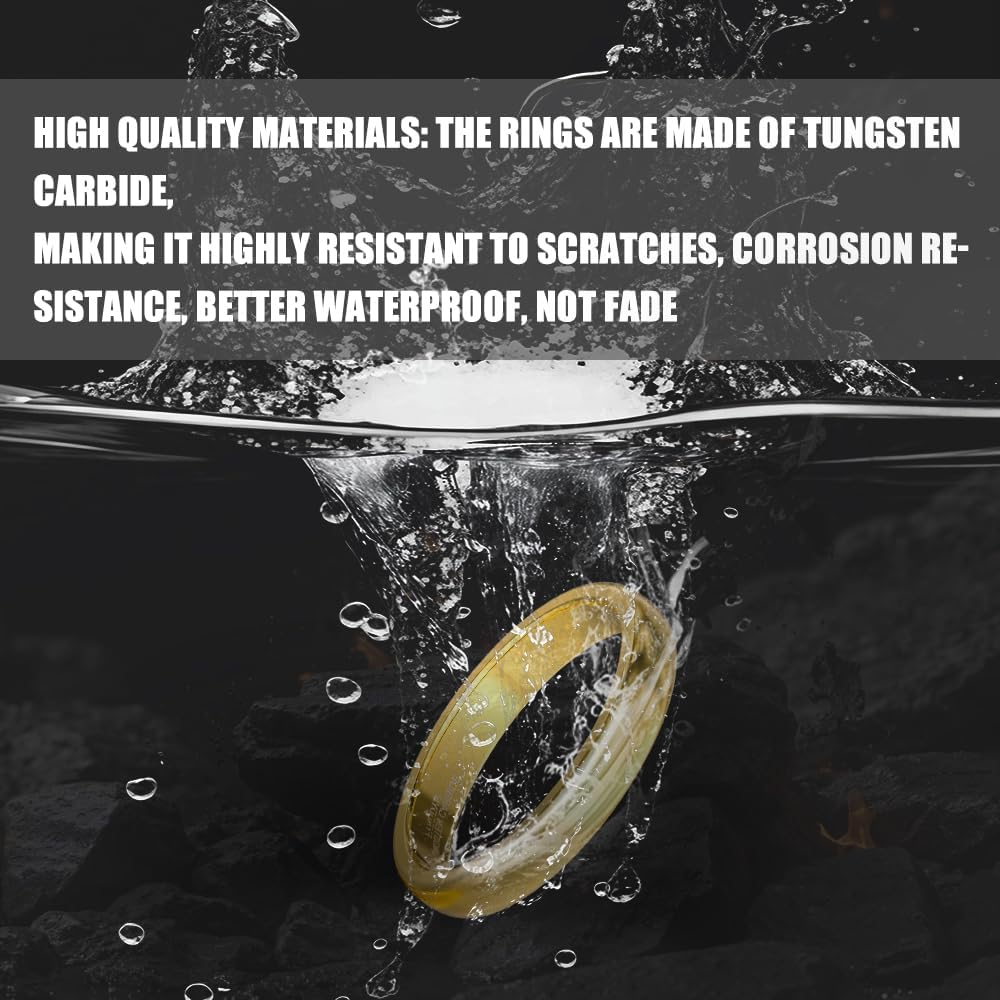 2mm 4mm 6mm 8mm Tungsten Men's Wedding band Hypoallergenic Gold Wedding Bands for Women Man Domed High Polish Gold Rings for Women Non Tarnish Comfortable and Durable Fit Size 6-13 - Image 3