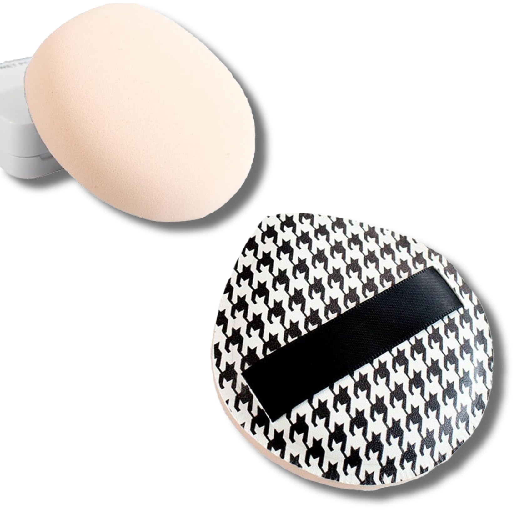 Beyond Basics Makeup Powder Puff Soft Cotton Makeup Puff Reusable Face Powder Sponges with Strap for Loose Powder Make Up Sponge for Face Foundation - Cream - Liquid - Concealer and Powder