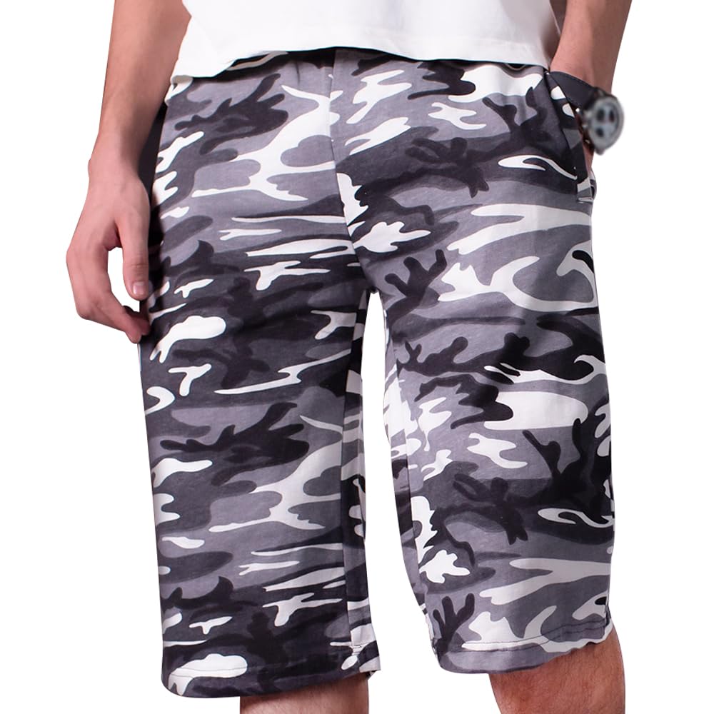 GenericBasix Men's 3 Quarter Zipper Camouflage Print Shorts