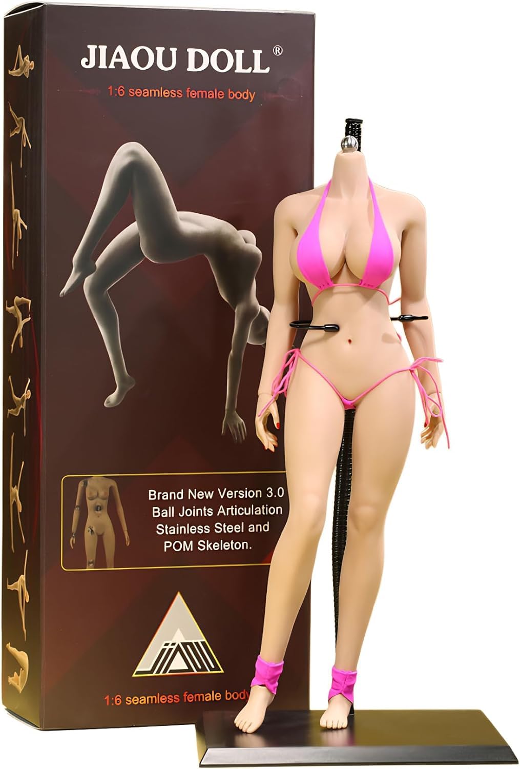 AMITD Cuerpo de figura de acción sin costuras de 1/6 pulgadas, marco europeo, busto medio, muy flexible, pie fijo, sin esculpir la cabeza (piel pala)