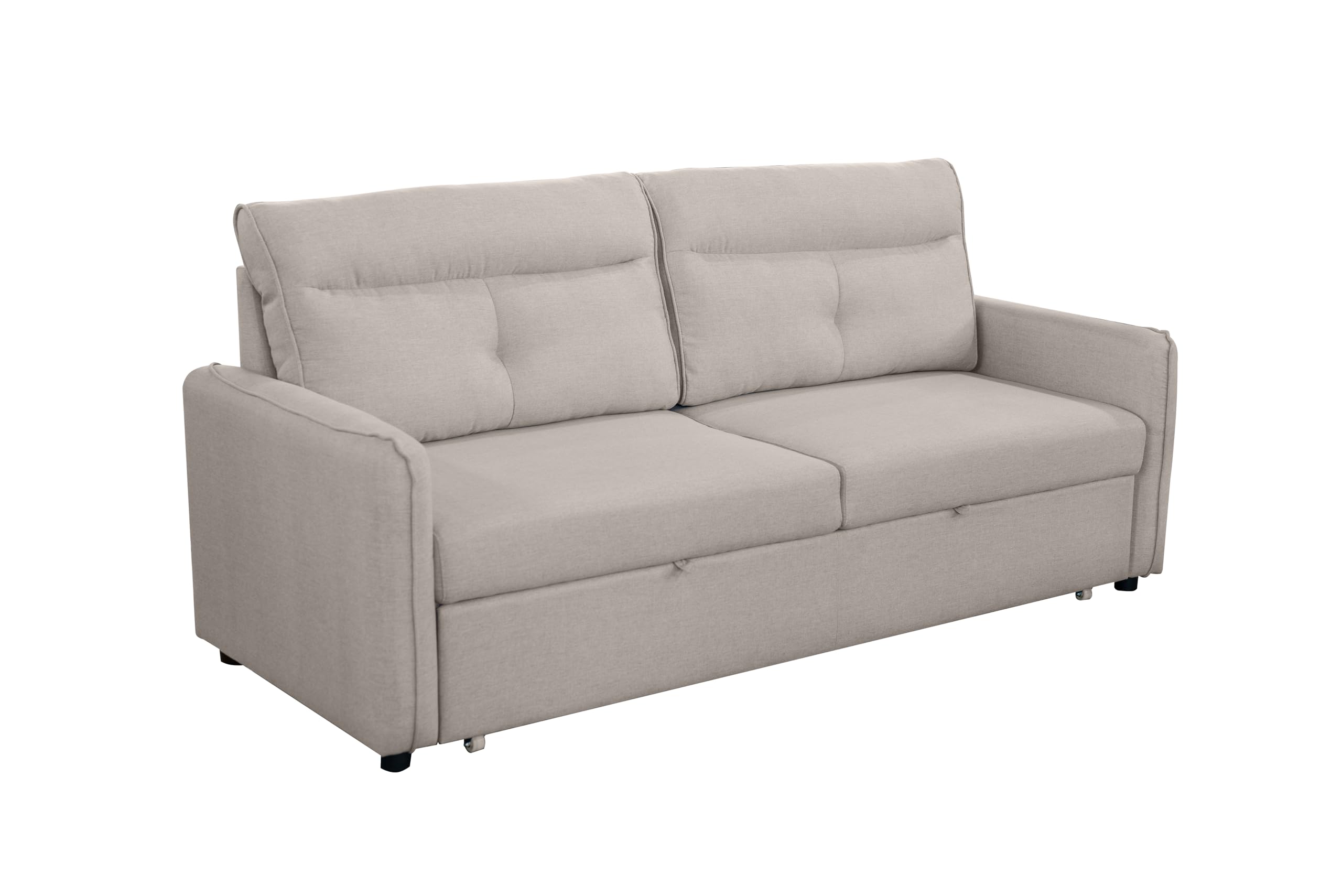 SHIITO | Modelo Chrysler - Sofá Cama 3 Plazas con Apertura de Arrastre | Relax & Confort | 209 x 86 x 100 cm - Color Beige
