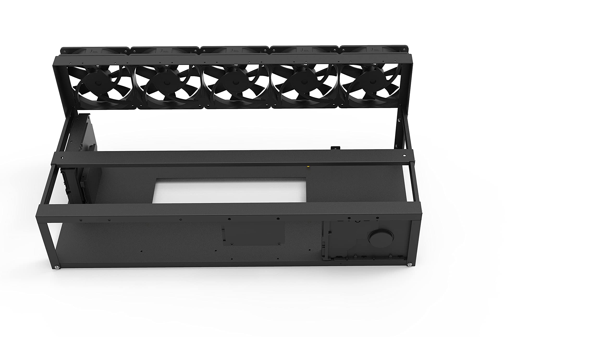 Tigology Steel Open Air Miner Stackable Mining Frame Case Rig, 6GPU/ 8GPU for Crypto Coin Mining Frame Rack w/ 5 Cooling Fans