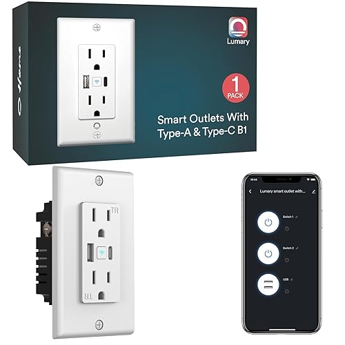 Miniatura 6 de Tomacorriente inteligente en la pared, enchufes eléctricos estándar con 2 puertos USB y 2 enchufes, funciona con Alexa Google Home, salida de 15