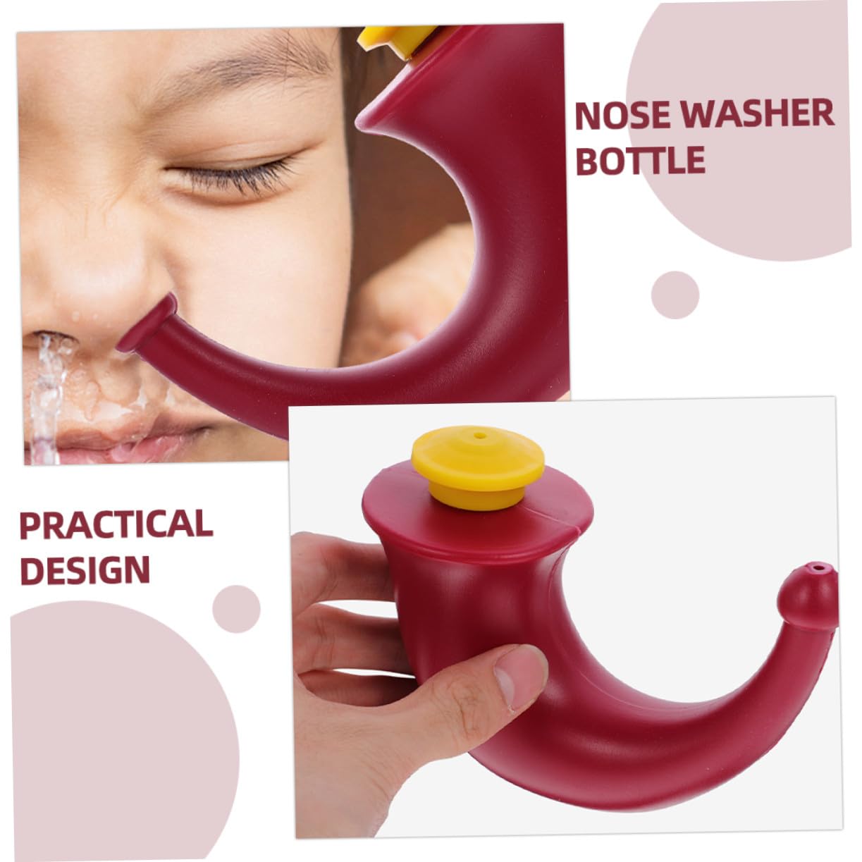 Irrigador Nasal Diseño Fácil de Usar de Plástico Ligero Pack de 3 Piezas para Lavado de Nariz Diario Aire Libre para Jóvenes