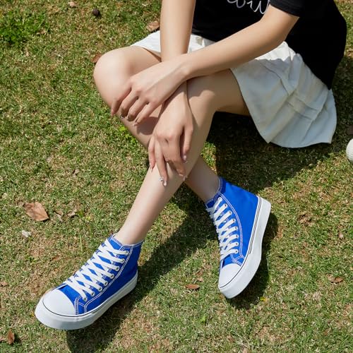 Image of ZGR Womens High Top Canvas Sneakers,Lace-up Canvas Shoes,Casual Tennis Walking Shoes
