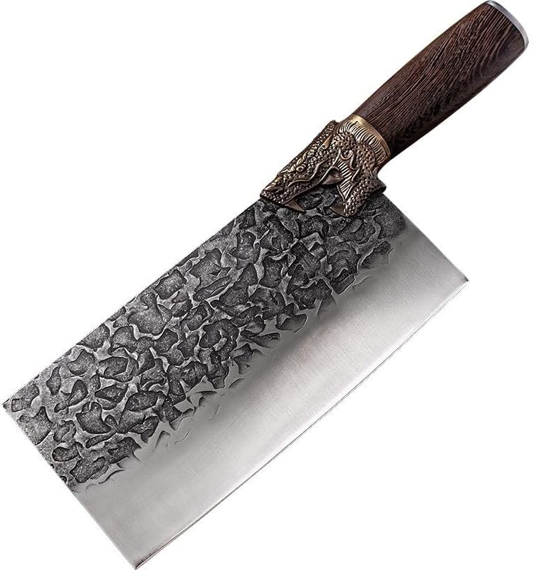 Meat Cleaver,Cleaver Knife 8 Inch Handmade Butcher Knife Master High Hardness Forged Knives Chopping Slicing Chef Kitchen Knives Utility Cooking Kitchen Knife, LAMAJIGA5844
