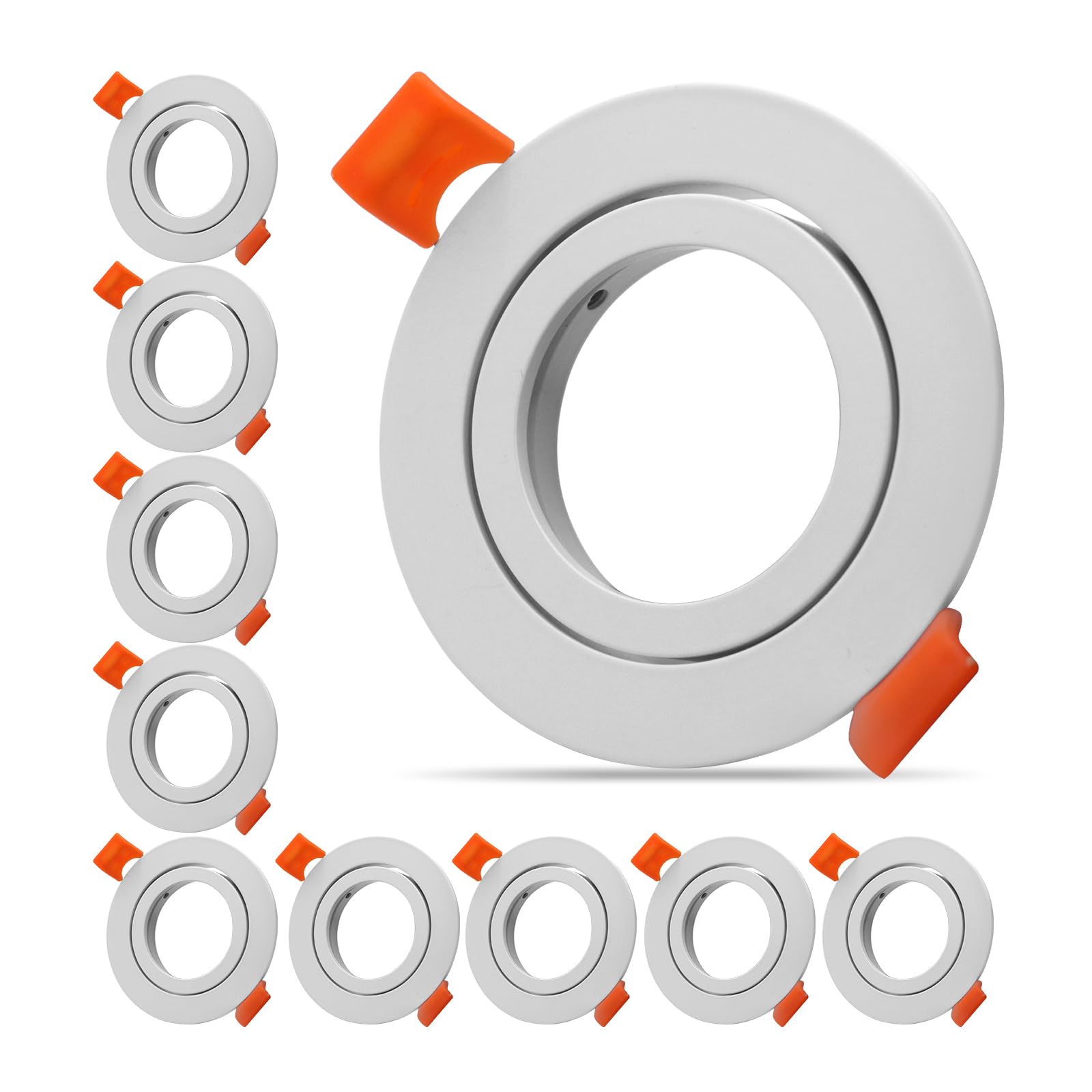 Set of 10 65mm Round LED Ceiling Light Frames (White)-picture-28