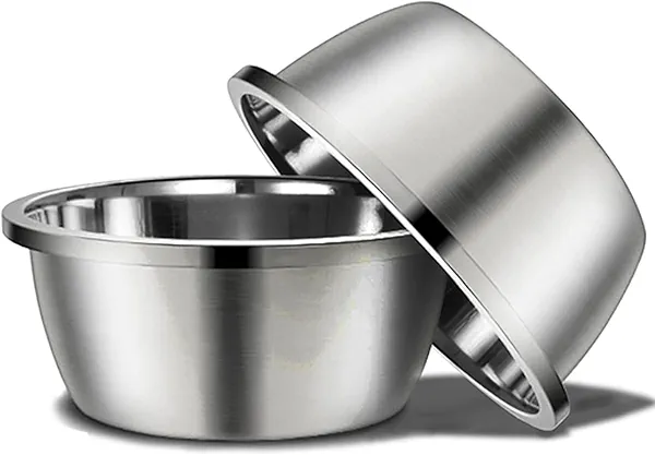 CHOEMORE Stainless Steel Large Dog Bowl Set of 2, with 116 oz (15cup) High Capacity Metal Dog Food Bowls,Desirable Water and Food Bowls for Large, X-Large, and Giant Dogs,Heavy Duty, BPA-Free