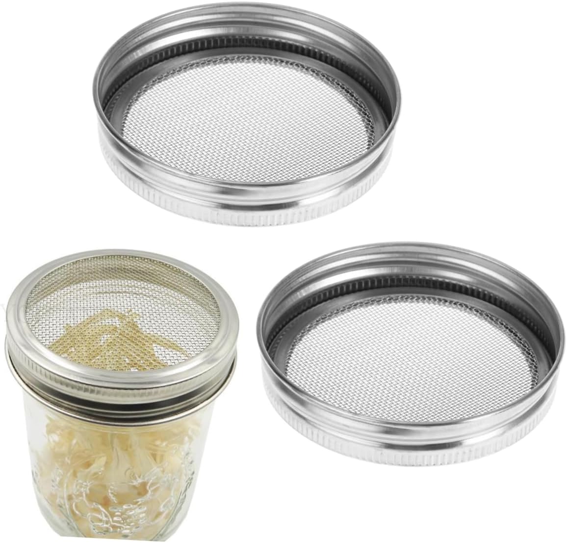 2pcs Canning Jar Caps Broccoli Sprouts Mesh Jar Lid Sprouts