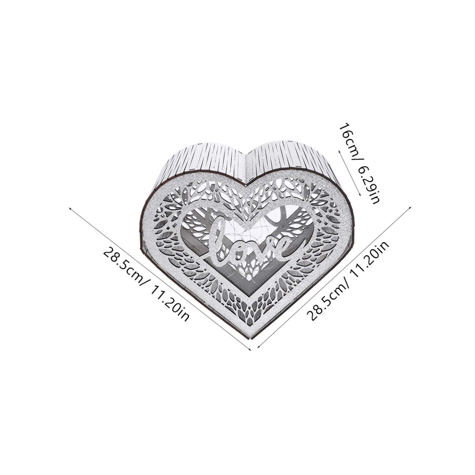 Alipis Heart Shaped Card Box Wedding Cards Case Anniversary Present Diy Wooden Box Rustic Decor for Parties