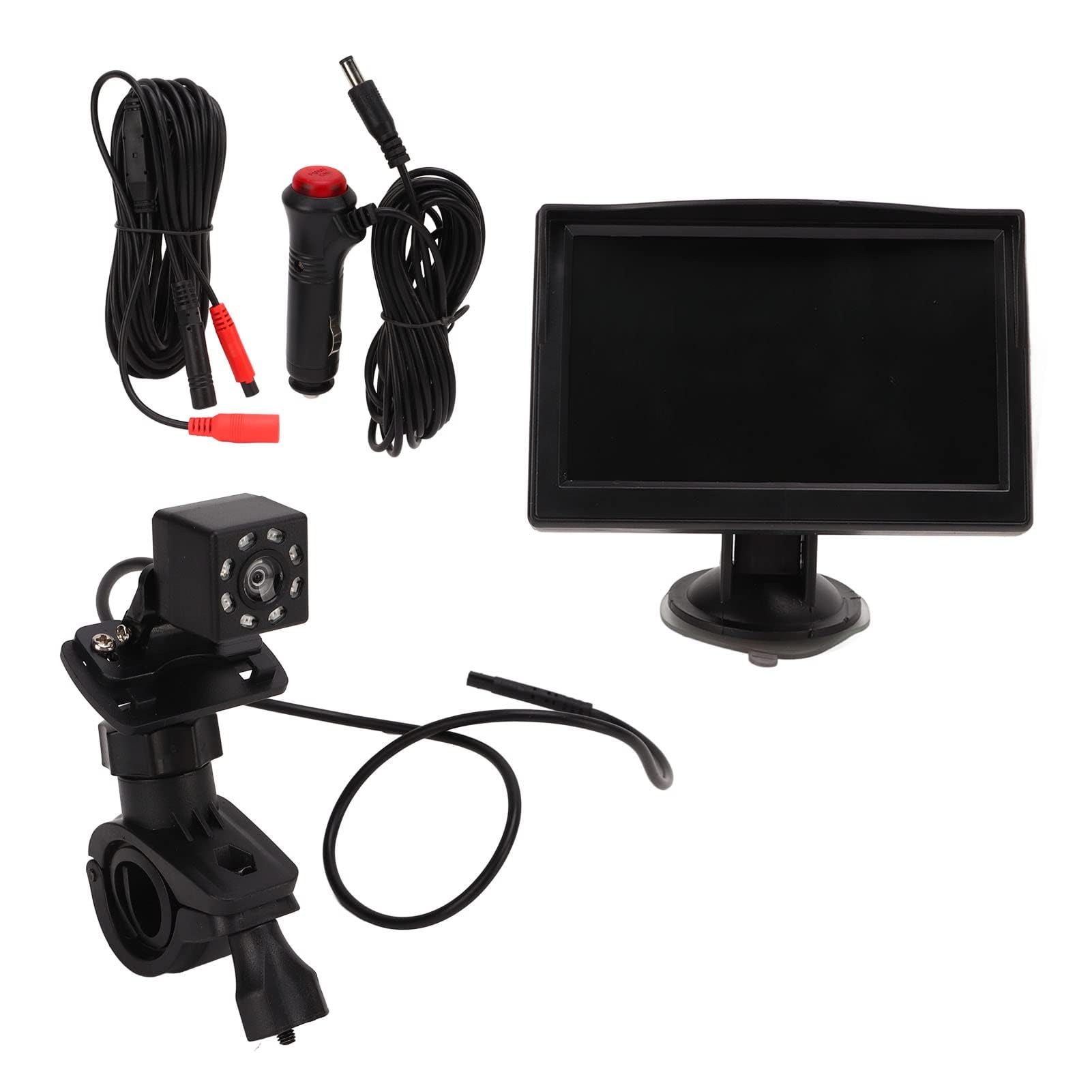 Monitor de Coche para bebé, Monitor de Asiento de Coche para bebé de 5 Pulgadas, Pantalla HD, CC 12 V, Resistente Al Agua, Grabadora de Cámara Trasera para Coche, Camión, SUV