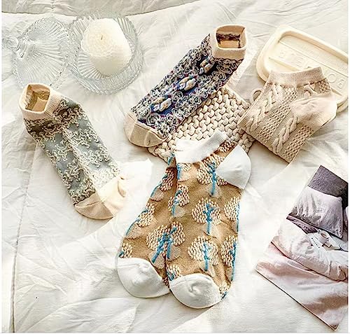 Image of Women's Ankle Socks for Casual & Sports Multicolor Odour Free Fancy Multi design Socks Pack