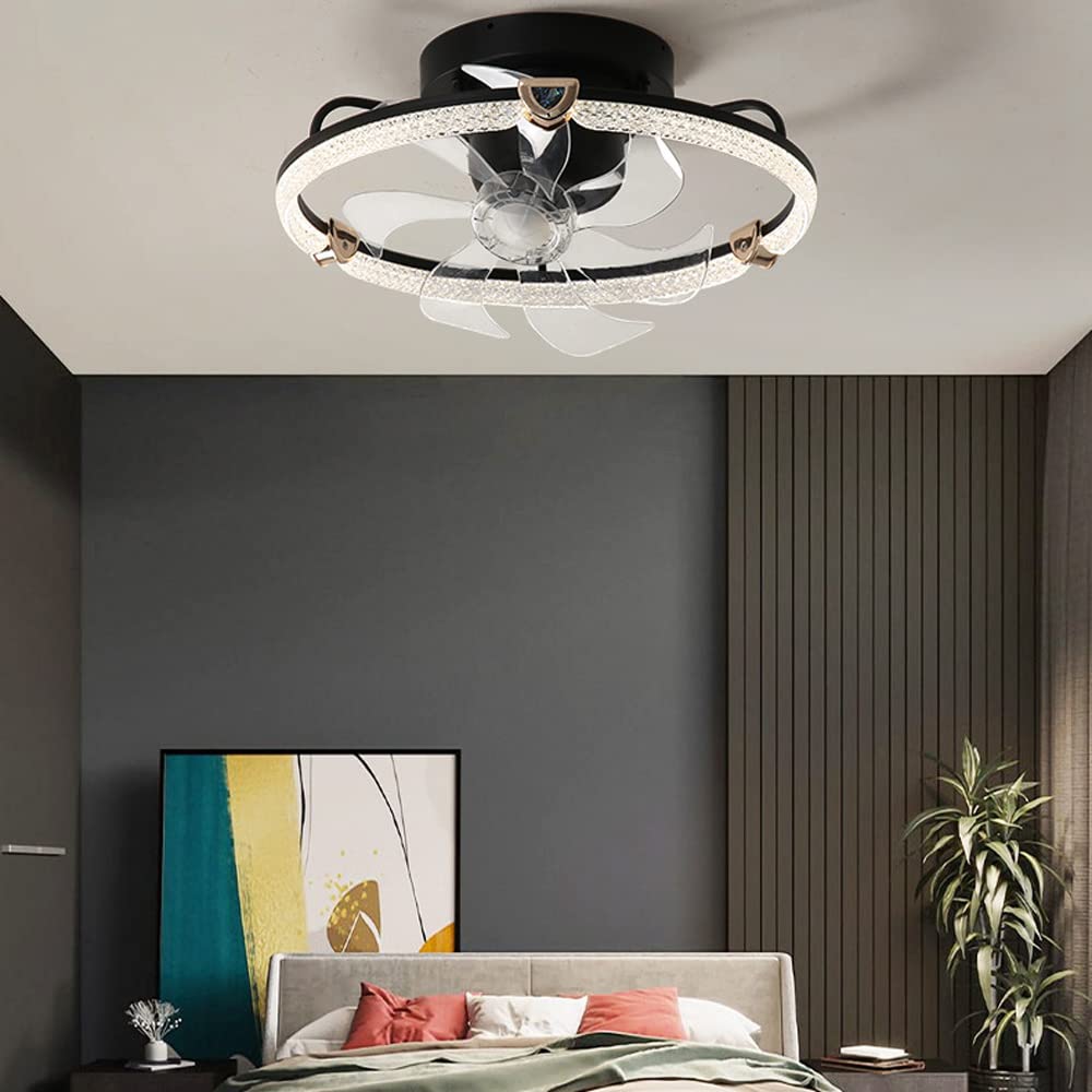 Lekka, luksusowa, inteligentna, bezstopniowa ściemniająca, wbudowana lampa LED z wentylatorem sufitowym, 30W * 2 Lampa z wentylatorem sufitowym z potrząsaniem głowicą. 1/2/4/8 godzin Harmo