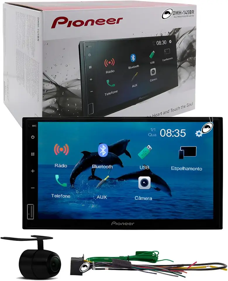 Multimídia Pioneer DMH-145BR Bluetooth Espelhamento Android + Câmera Ré