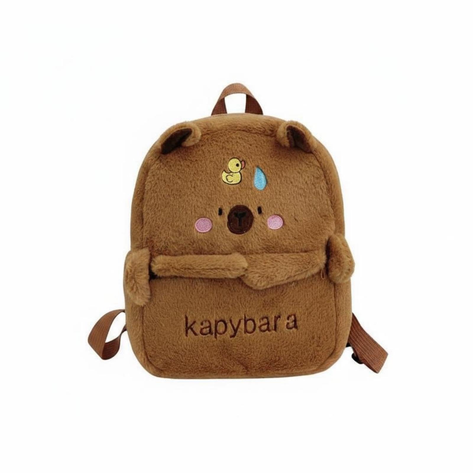 ™ Capybara Soft Toy Backpack Embroidered Soft Toy Capybara Backpack Front Pocket Yellow Duck-image-14