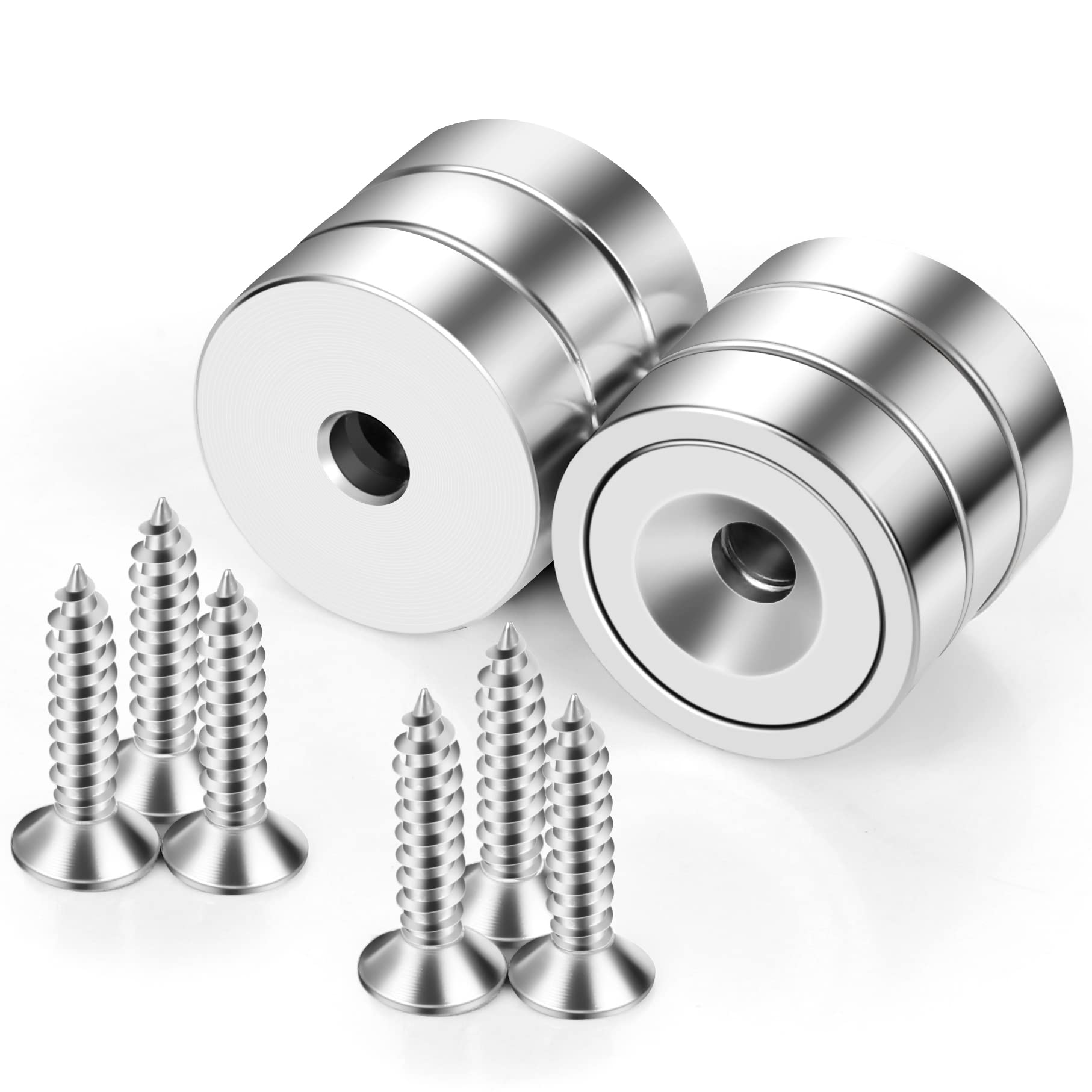 Neosmuk Magnets with Screws,22lbs+ Heavy Duty Rare Earth Neodymium Mounting Magnets with Holes, Countersunk Round Disc Industrial Magnets for Wall Mounting, 10 Pack — Amazon image 8