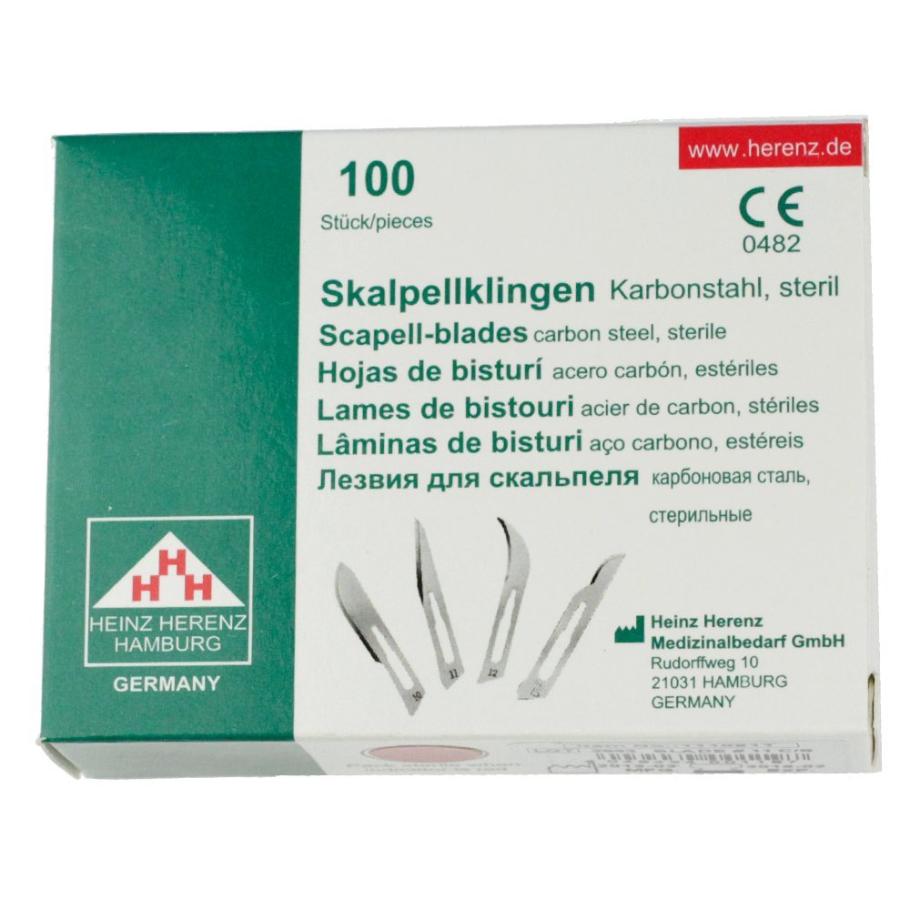 Lame di bisturi n° 15 - Sterili - Confezione da 100 unità - Made in Germany