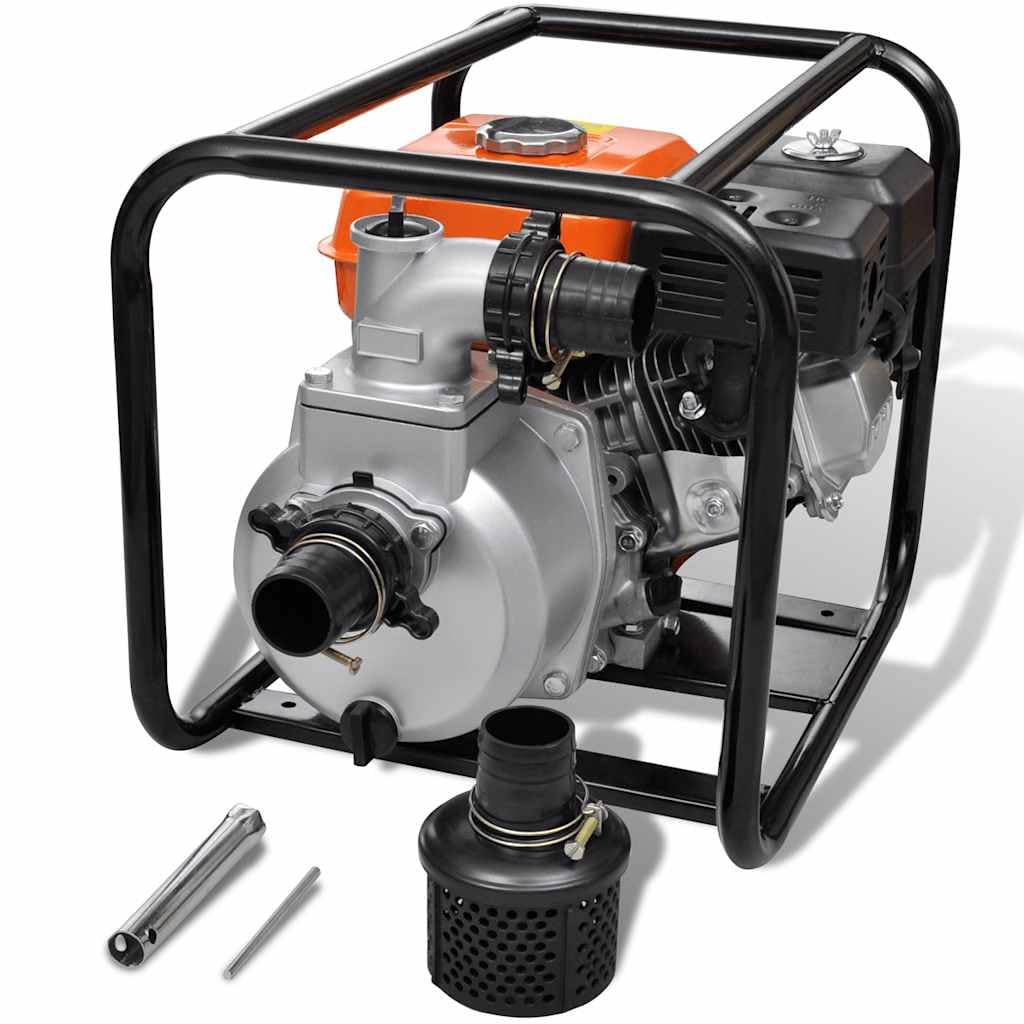 vidaXL Bomba para Sacar Agua con Motor de Gasolina 4800 W Metal Naranja Negro