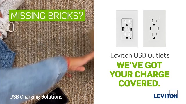Image of Leviton 15A SmartlockPro Self-Test GFCI Combination with Type A & Type-C USB in-Wall, USB Charger for Smartphones and Tablets, GUAC1-W, White