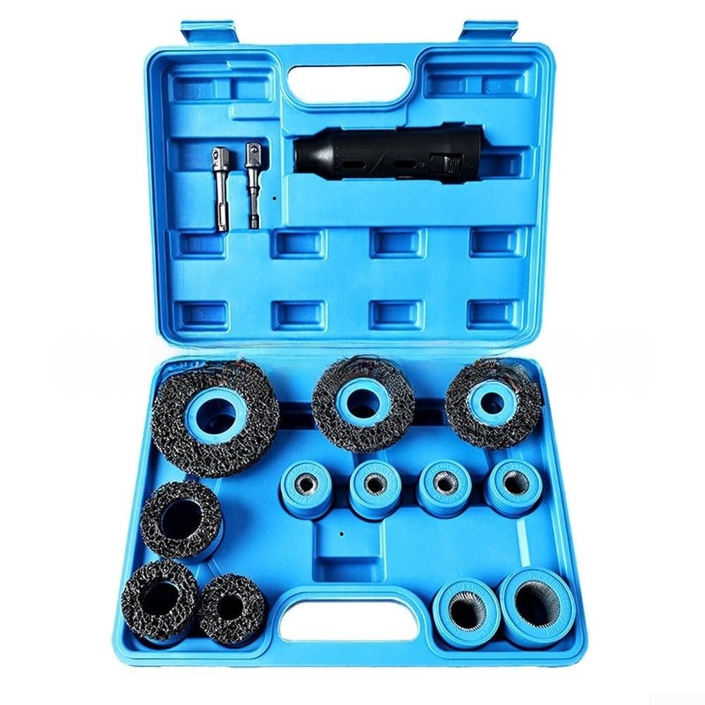 Kit Cepillos Tuercas para rueda 15Pcs para acero Para Taladro