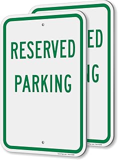 SmartSign (Pack of 2) Reserved Parking Sign, 18 x 12 inch, 2mm Aluminum Composite, Pre-Drilled Holes, Made in USA, Green on White