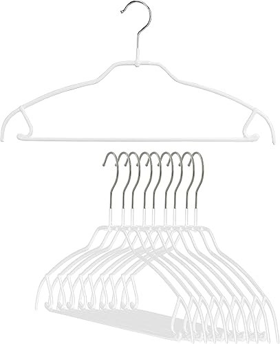 Mawa by Reston Lloyd Silhouette - Percha de camisa antideslizante que ahorra espacio con barra para pantalones y ganchos para falda, estilo 42FTU,