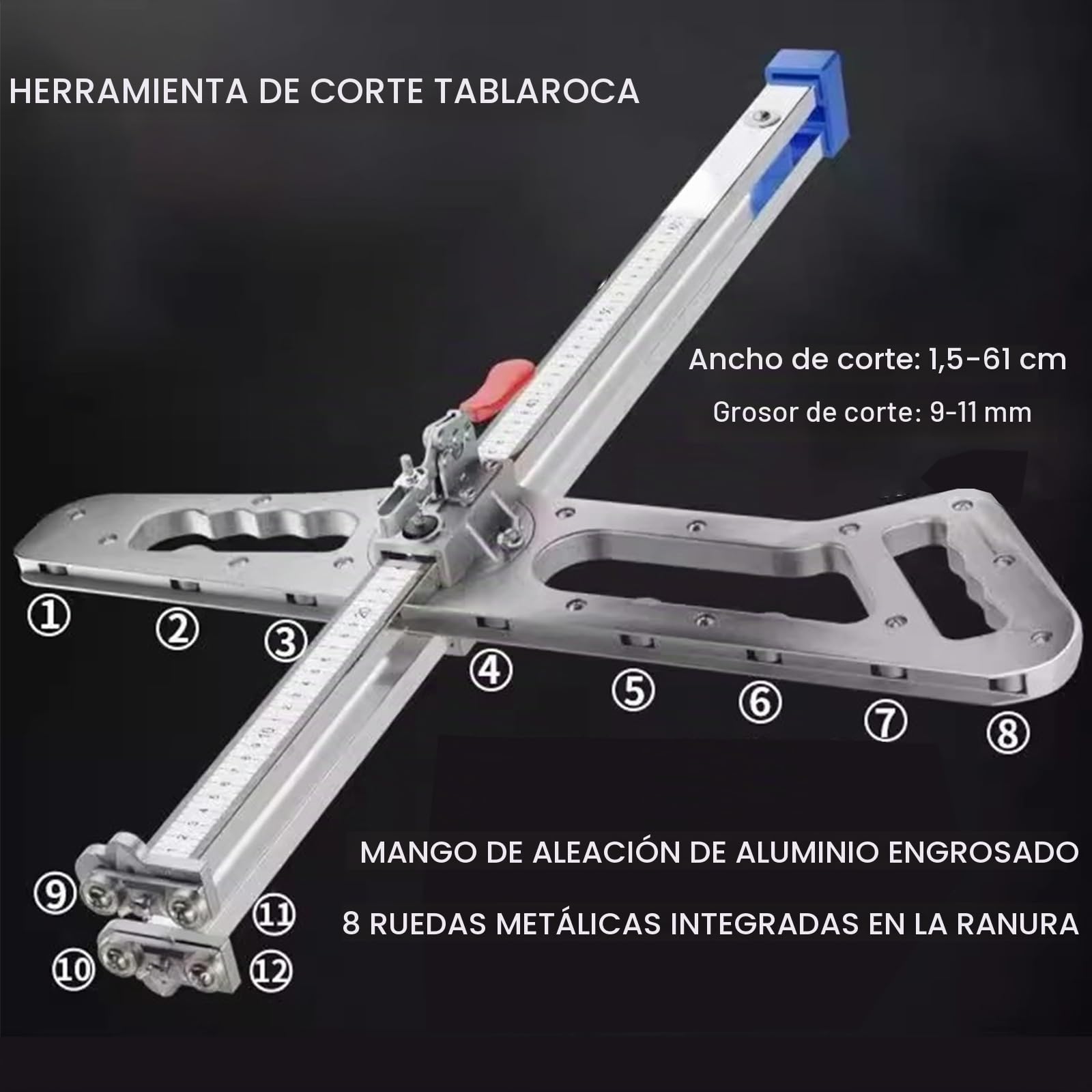 Cortador de Placas de Pladur,Cortadora de Paneles de Yeso Ajustable Multifuncional Profesional, Herramienta Manual de Corte de Placa,Ahorra Esfuerzo