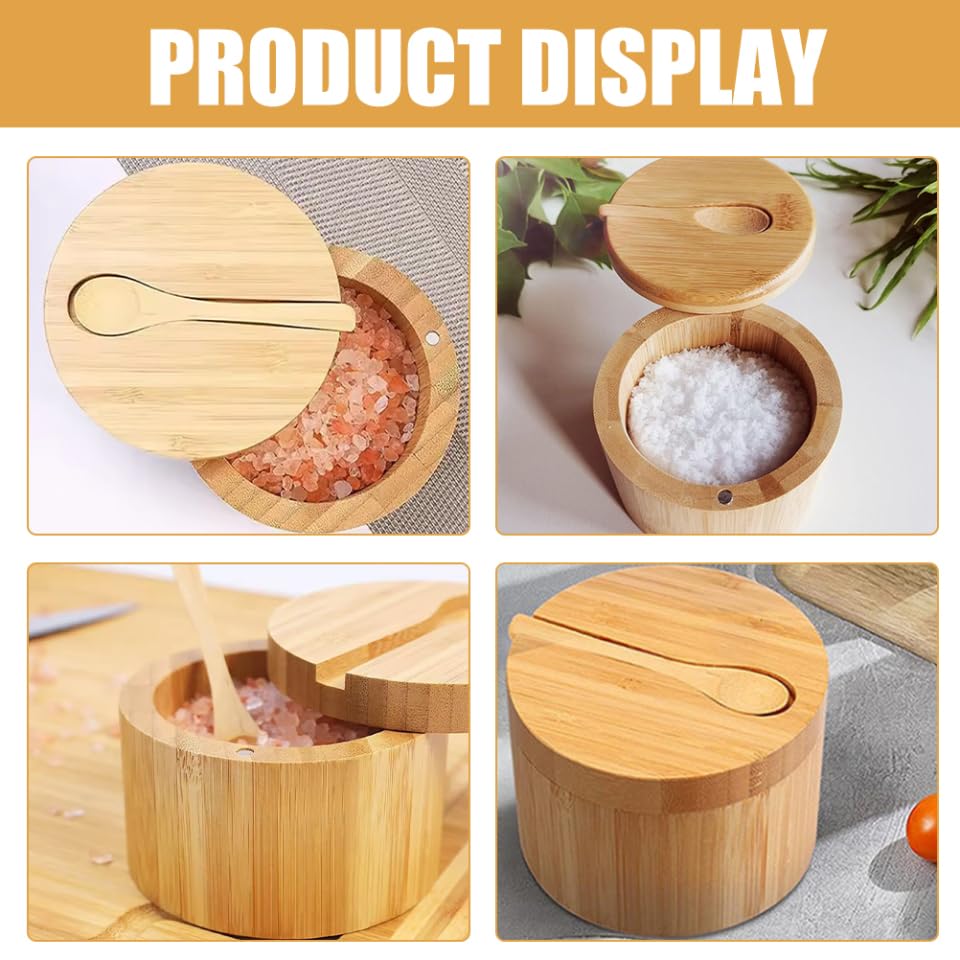 MAGICLULU Boîte à Condiment avec Couvercle Boîte à Sel pour Cuisine Récipient à Épices Rond pour Poivre Et Sel