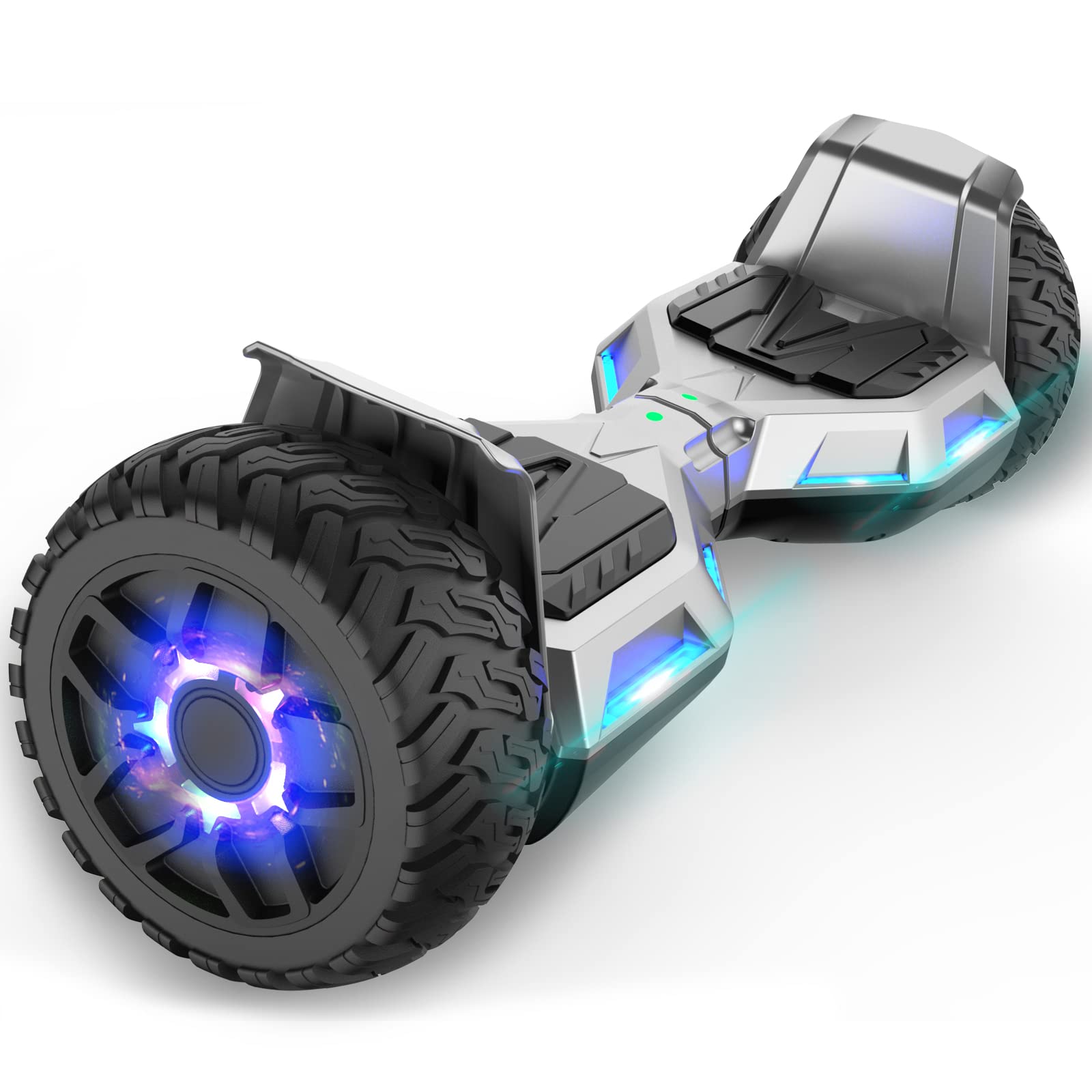 UNI-SUN All Terrain Hoverboard, 8.5'' Offroad Hover board, 2.8 Times Walking Speed Hoverboards with Lights and Bluetooth for Adults and Teens, Off