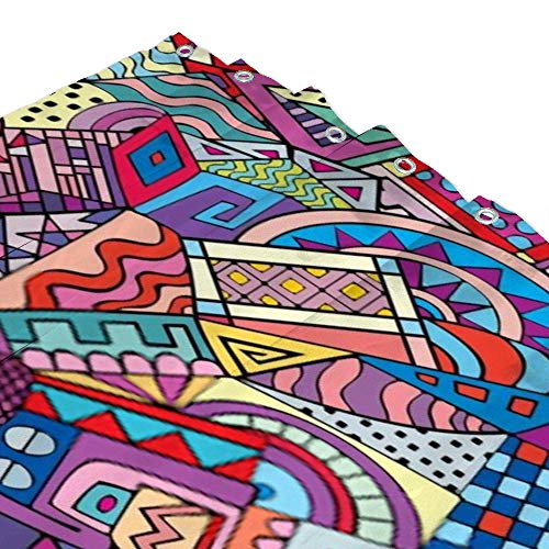 Rideau de douche géométrique coloré en polyester imperméable 150x180 cm