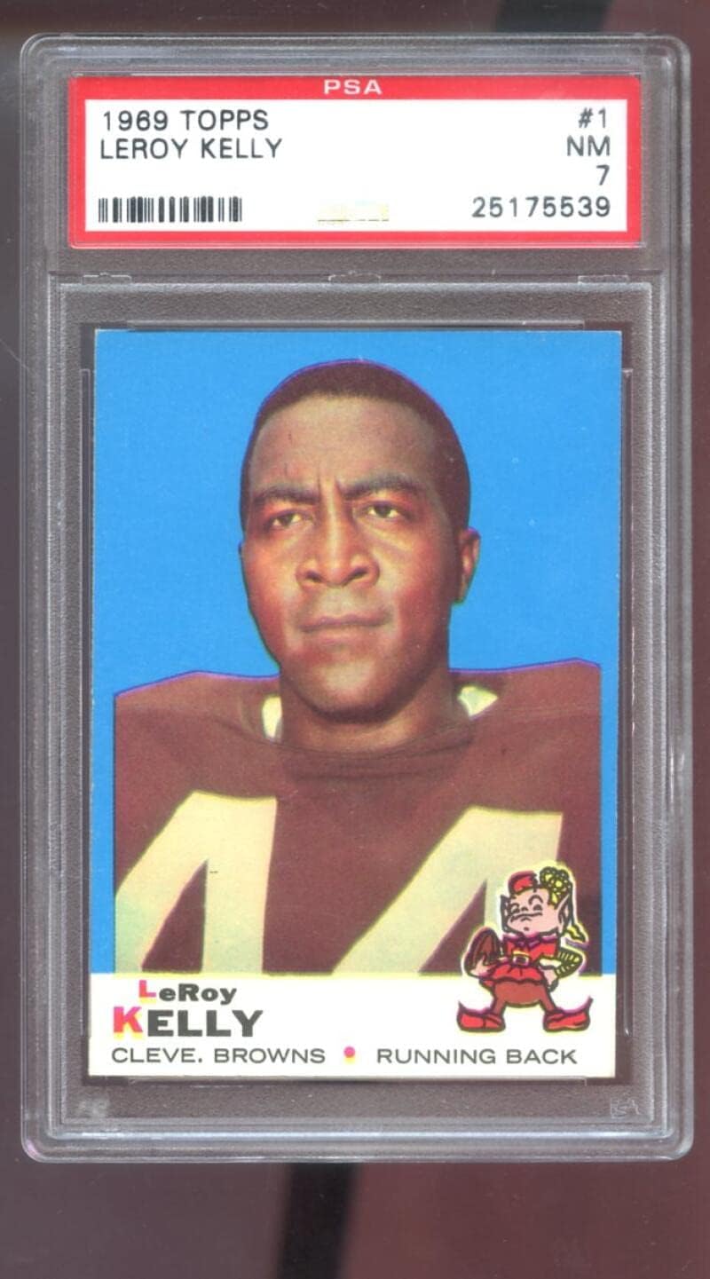 1969 Topps #1 Leroy Kelly PSA 7 Graded Football Card NFL NM Cleveland Browns