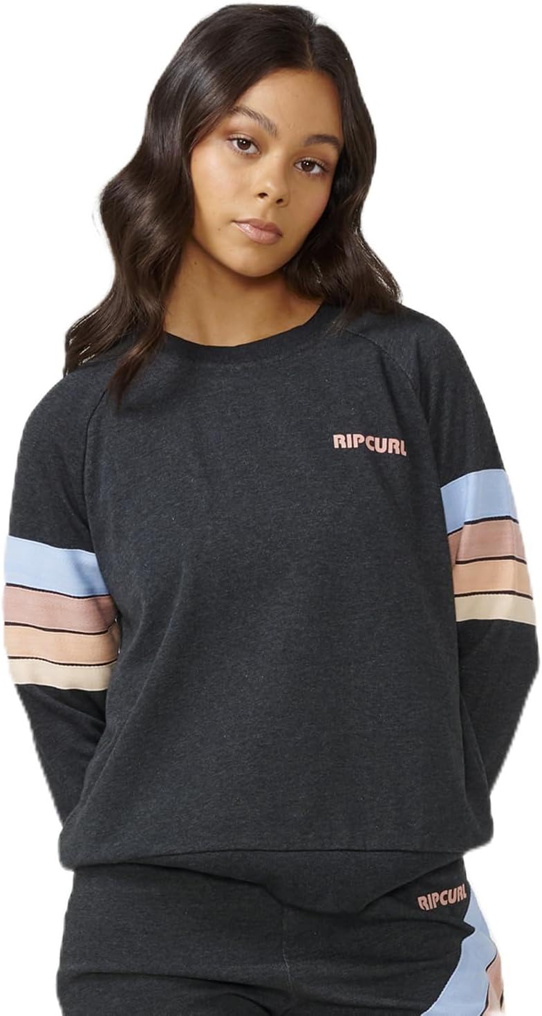 Rip Curl womens High Tide Surf Raglan Pullover Crew Sweatshirt