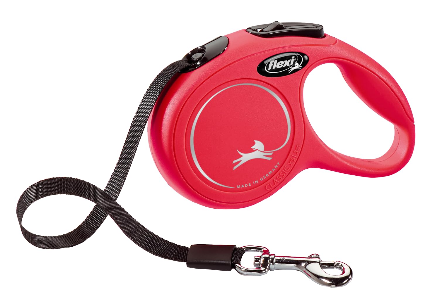 Sponsored Ad - FLEXI New Classic Tape Retractable Dog Leash for Small Dogs Upto 12kgs. – 10 ft., Red | Tangle Free Pet Walking Leash with One-Handed Brake, Pause, Lock | German Quality Product