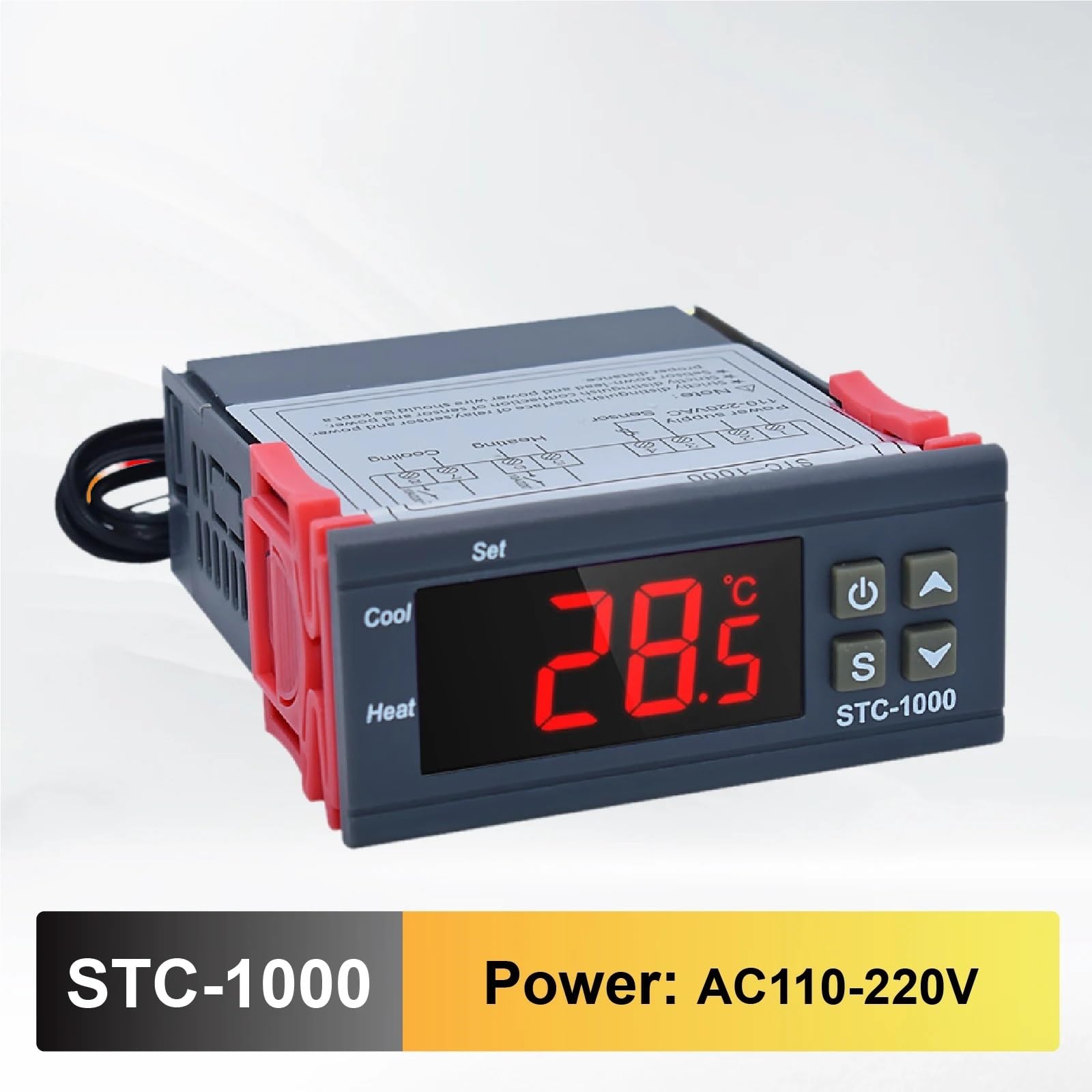 1 Uds STC-1000 controlador de temperatura Digital termostato relé Dual 12V 24V 220V(STC-1000-110-220VAC)