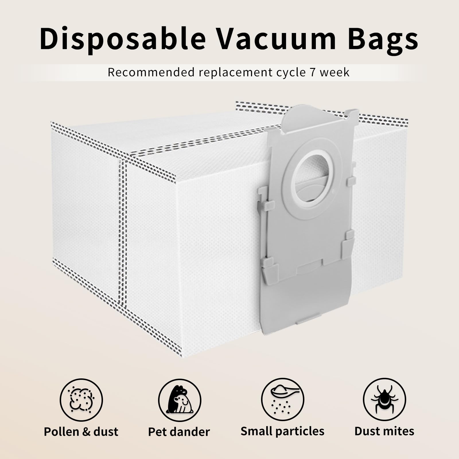 6 Sacs Pour Ecovacs T30 Pro Omni,T30 Omni Robot Aspirateur Accessoires,3L Grande Capacité Sacs À