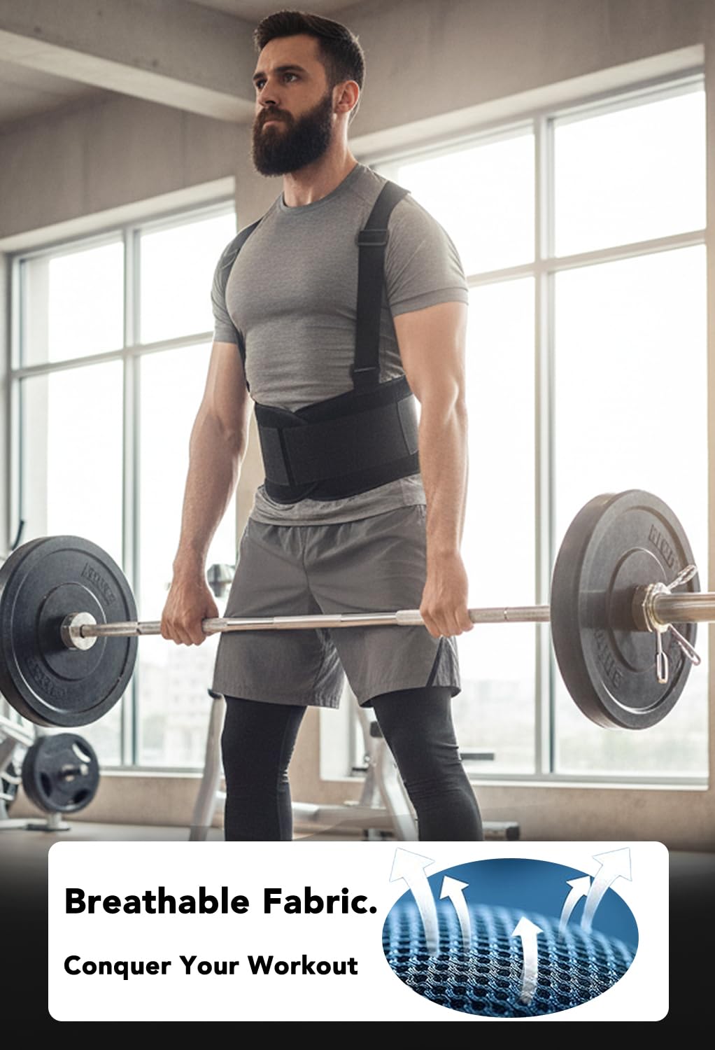 QSX Work Back Brace For Men And Women Lower Back Pain Relief, Posture Corrector, Adjustable Back Support, Suitable for Moving Construction Warehouse Heavy Lifting, Black, 3XL - Image 4