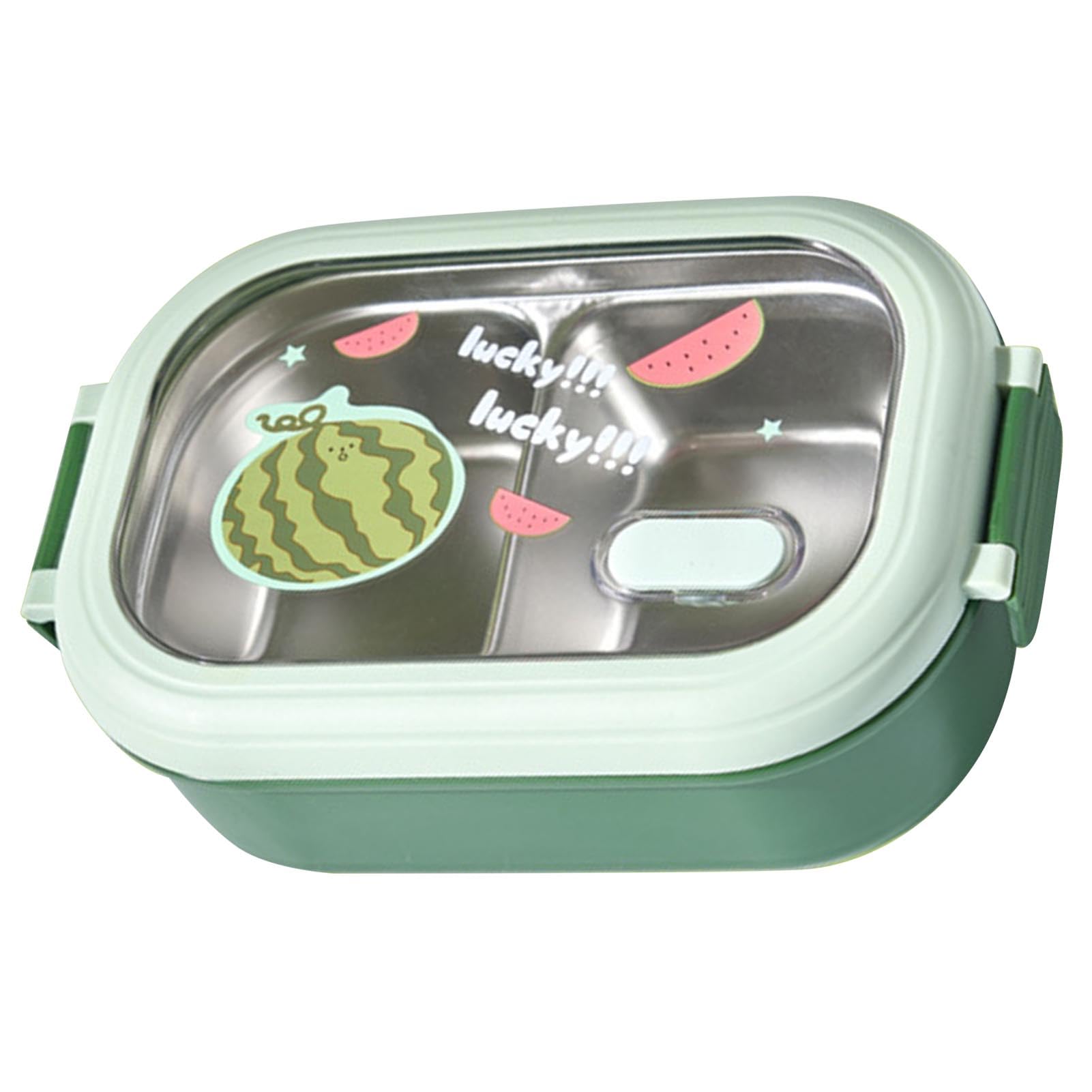 Greensen Lunch Box, Lunch Box Termico in Acciaio Inossidabile con Scomparti Divisi Rimovibili, Contenitore per Alimenti a Tenuta Stagna, Portatile per Gli Studenti Scolastici in Ufficio Pendolarismo