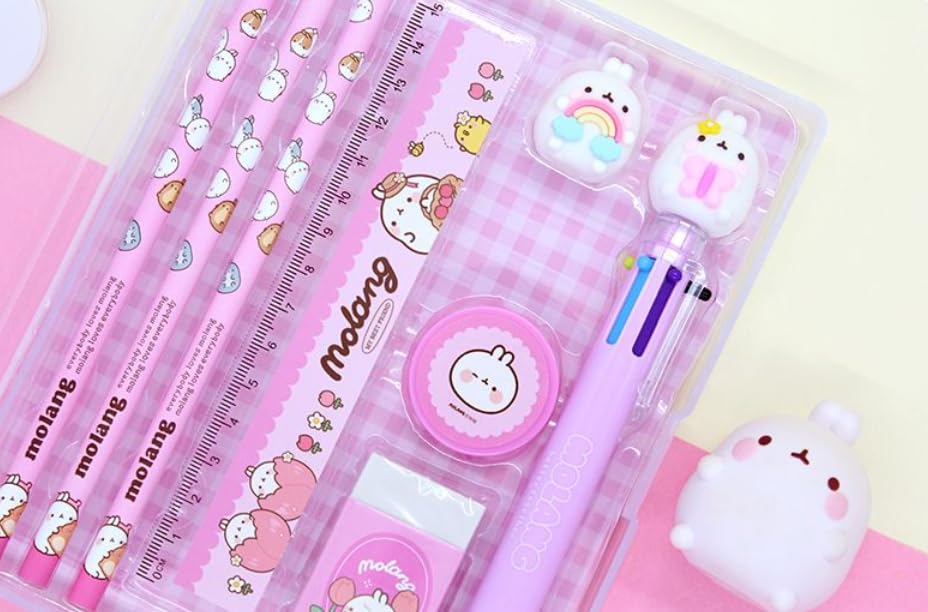 Amazon | 【RS公式】モラン Molang 文房具セット 8点 女の子 文房具