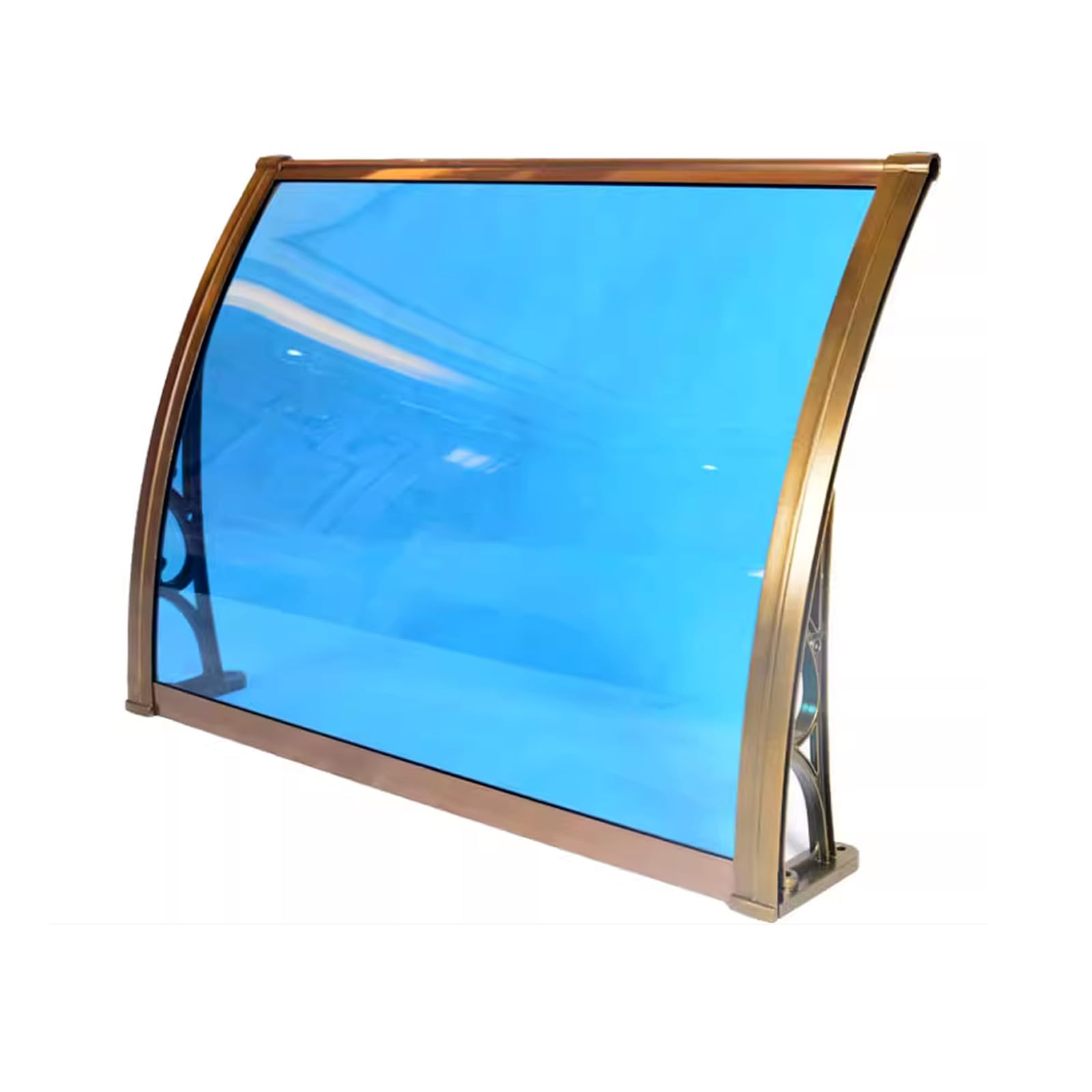 Auvent de porte d'entrée extérieure en alliage d'aluminium et polycarbonate 60x310 cm