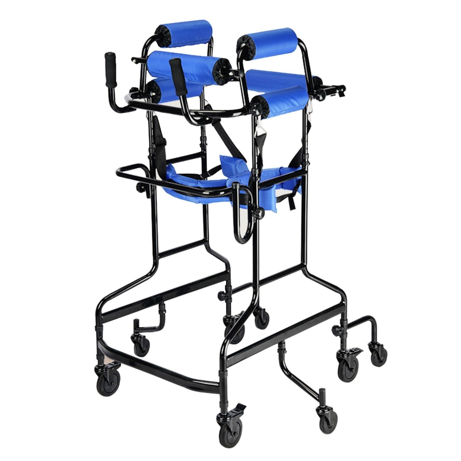 Standard Walker Przenośna pionowa rama do chodzenia z kółkami i siedziskiem Sprzęt podtrzymujący na 8 kółek z siedziskiem dla seniorów i osób niepełnosprawnych(For Man)