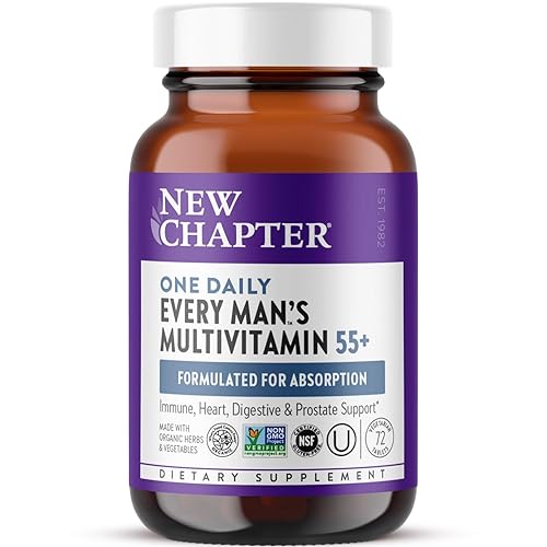 New Chapter Men's Multivitamin 50 Plus for Brain, Heart, Digestive,