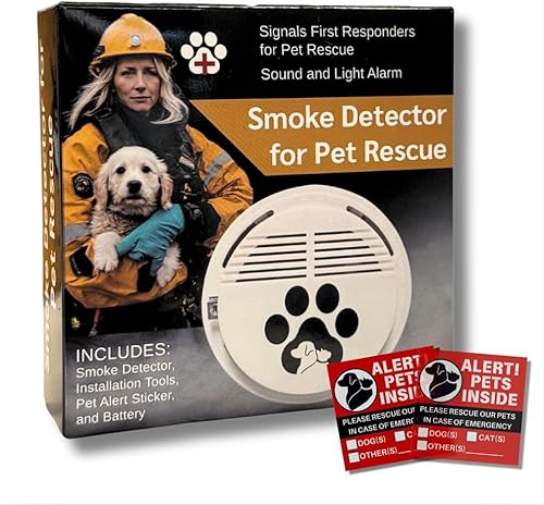 Detector de humo para mascotas, alarma de humo para rescate de mascotas en emergencia de incendio o humo, detectores de incendios para el hogar con